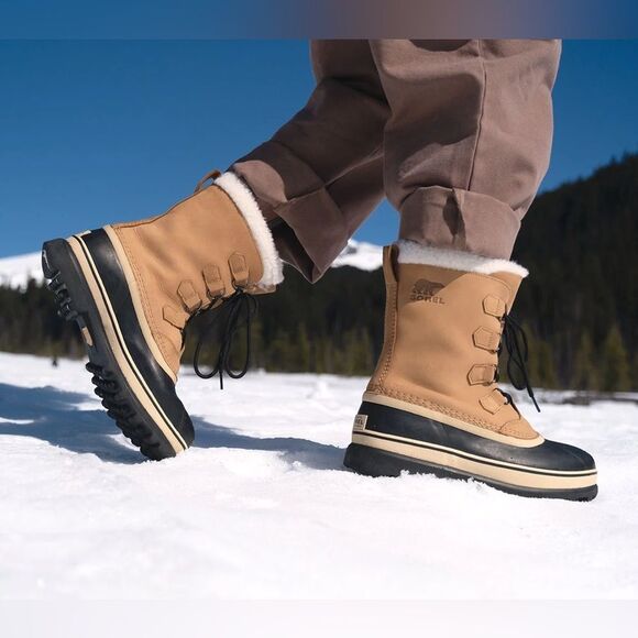 Sorel Men’s Caribou Leather Waterproof Snow Outdoor Boots Size 14 NEW NWT - Picture 2 of 11